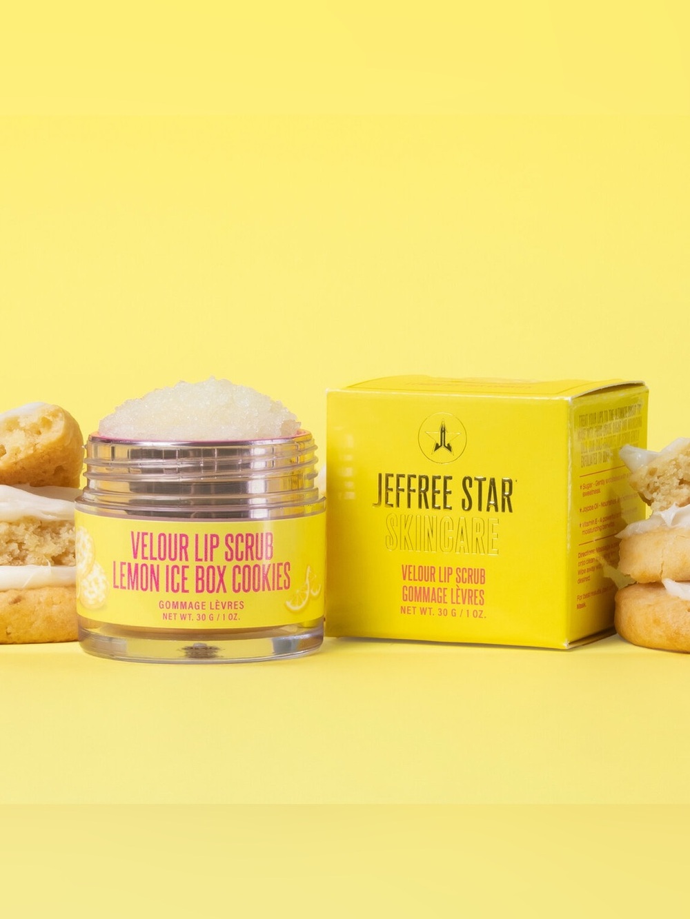 Jeffree Star Skincare - Velour Lip Scrub Lemon Ice Box Cookies 1oz 30g-  NEW!